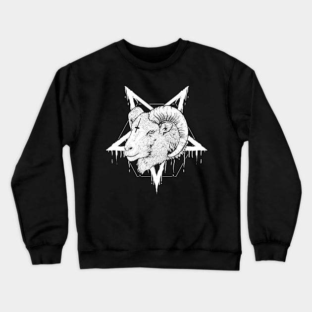 Satanic Pentagram Baphomet Crewneck Sweatshirt by pa2rok